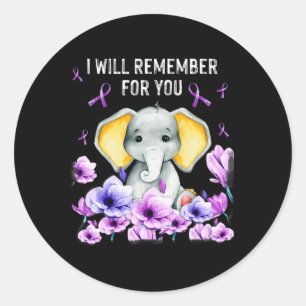 Heimerheimer Awareness Niedlich Elephant I will da Runder Aufkleber