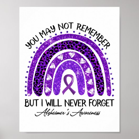 Heimerheimer Awareness Rainbow wird nie vergessen Poster (Vorne)