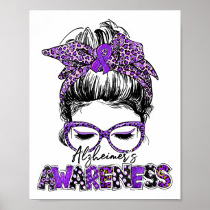 Heimerheimer Awareness Strong Lila Ribbon Women Poster