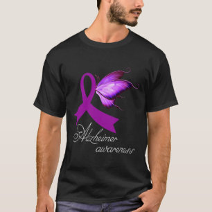 Heimerheimer-Bewusstsein Lila Band und Schmetterli T-Shirt