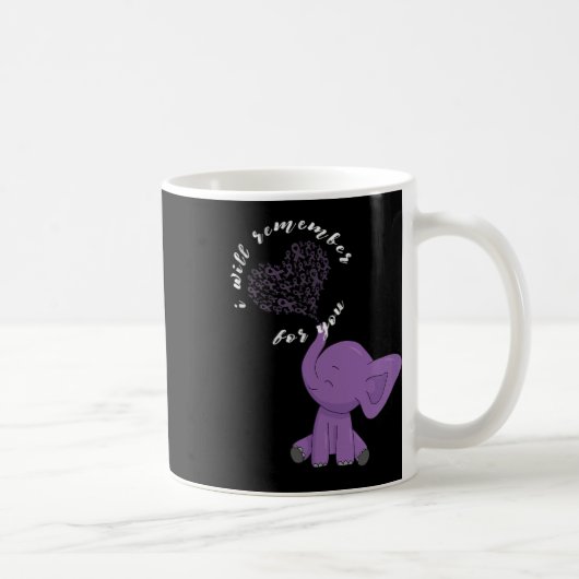Heimerheimer Monat I Endheimer Lila Bow Elephant Kaffeetasse (Rechts)