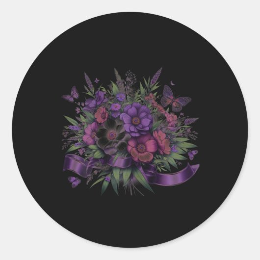 Heimerheimer Violette Florale Stiefmütterchen Deme Runder Aufkleber (Vorderseite)