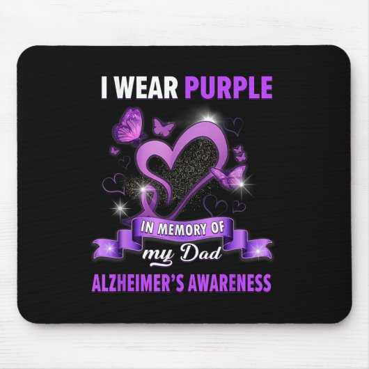 Heimers Awareness Ich trage Lila in Erinnerung an Mousepad (Vorne)