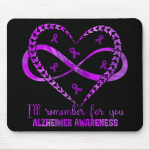 Heimers Awareness Lila Ribbon Dementia Mama Vater  Mousepad