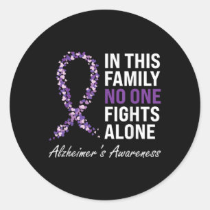 Heimers Awareness Lila Ribbon Dementia Mama Vater  Runder Aufkleber