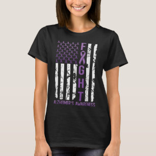 Heimers Awareness Montag Usa Flaggenband Lila T-Shirt
