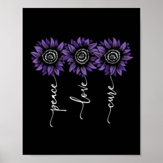 Heimers Awareness Peace Liebe Curee Sunflower Heim Poster