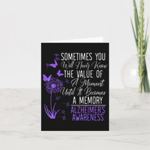 Heimers Disease Awareness Dementia I Tragen Lila Karte