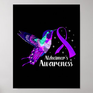 Heimers Disease und Hummingbird Lila Awareness Ri Poster