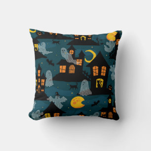 Heimgesuchte Nachbarschaft Halloween vintage nahtl Kissen