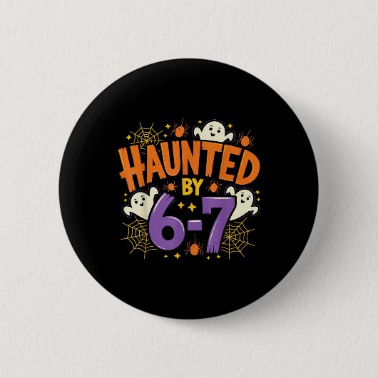 Heimgesuchte Sechs Sieben 6 7 Meme 67 Skeletthand Button (Vorderseite)