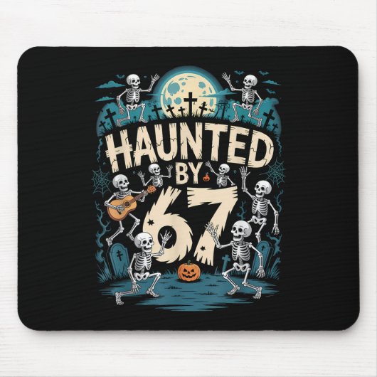 Heimgesuchte Sechs Sieben 6 7 Meme 67 Skeletthand Mousepad (Vorne)