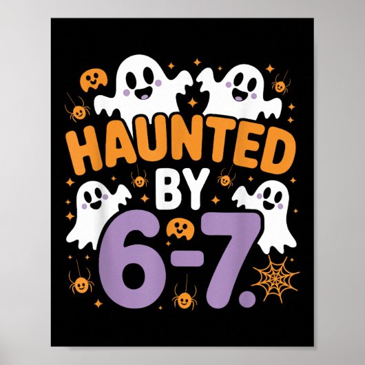 Heimgesuchte Sechs Sieben 6 7 Meme 67 Skeletthand Poster (Vorne)