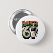 Heimgesuchter 67-Meme Six Seven 6-7 Lustiger Inter Button (Vorne & Hinten)