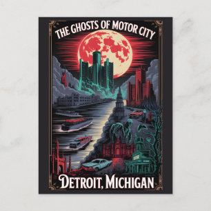 Heimgesuchtes Detroit, Michigan Vintage-Horror-Rei Postkarte
