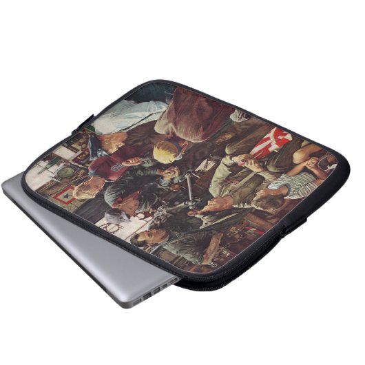 Heimische Marine Laptopschutzhülle (Vorne Knopf)