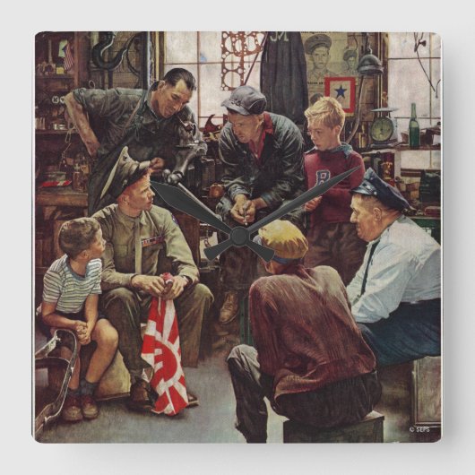 Heimische Marine Quadratische Wanduhr (Vorderseite)