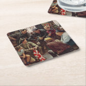 Heimische Marine Rechteckiger Pappuntersetzer (angewinkelt)