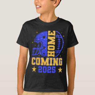Heimkehr 2025 Hoco Fußball Mama Mädchen Blau Gold T-Shirt