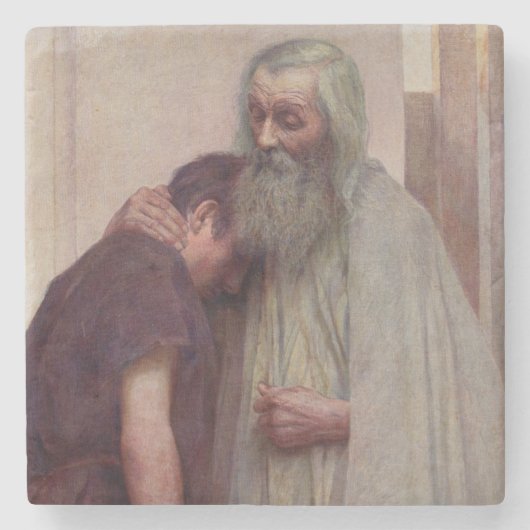 Heimkehr (Vater und Sohn) Steinuntersetzer (Vorderseite)