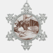 Heimkinder Schneeflocken Zinn-Ornament (Vorderseite)