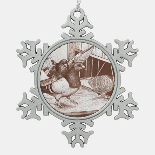 Heimkinder Schneeflocken Zinn-Ornament (Vorderseite)