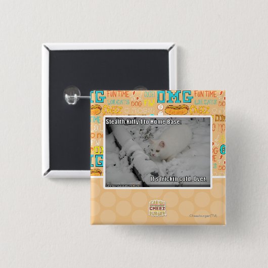 Heimlichkeits-Miezekatze 1 Button (Vorne & Hinten)