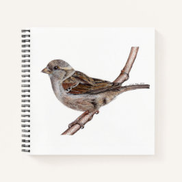 Heimsparkebird (Passer Domesticus) Notebook Notizblock