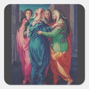 Heimsuchung der Jungfrau von Pontormo  Quadratischer Aufkleber