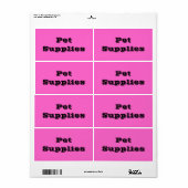 Heimtierbedarf in rosafarbenen Moving Labels (Vorne)