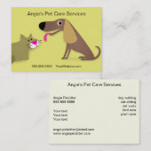 Heimtiere Sitter - Hund und Katze gelb Visitenkarte (Vorne/Hinten)