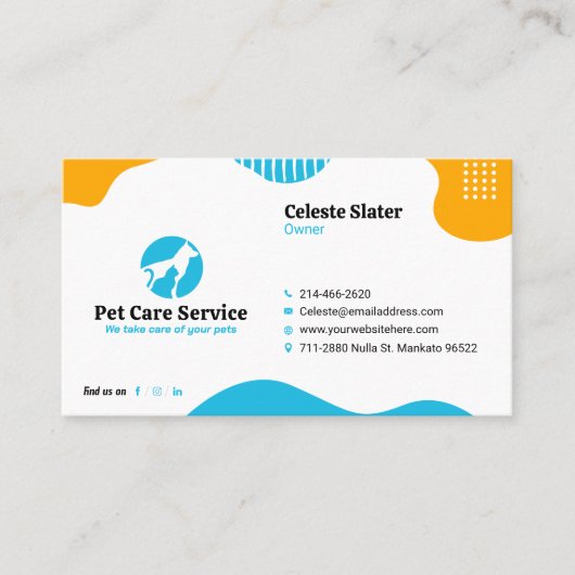 Heimtiere, tierärztliche Klinik, Tierärzte, Tierpf Visitenkarte (Vorderseite)