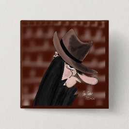 Heimtückischer Schurke Cartoon-Charakter Button