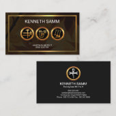 Heimwerker-Ahornblatt-Goldgrenzen Visitenkarte (Vorne/Hinten)