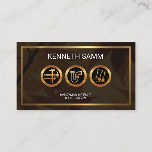 Heimwerker-Ahornblatt-Goldgrenzen Visitenkarte (Vorderseite)