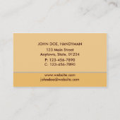 Heimwerker-Auftragnehmer-Tischler-Visitenkarte Visitenkarte (Rückseite)