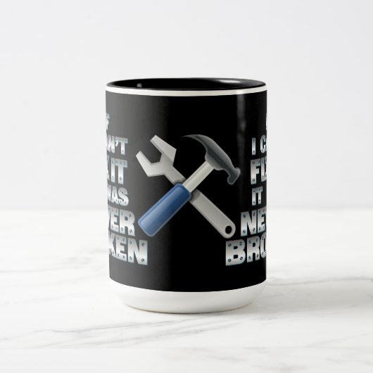 Heimwerker bearbeitet Spaß Zweifarbige Tasse (Mittel)