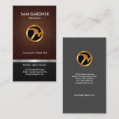 Heimwerker-feines hölzernes Korn-Goldhammer-Logo Visitenkarte (Vorne/Hinten)