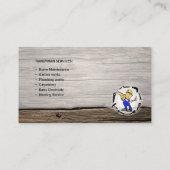 Heimwerker hält businesscard instand visitenkarte (Rückseite)