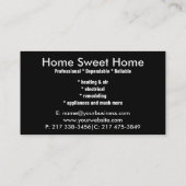 Heimwerker-Reparatur-Dienstleistungen Visitenkarte (Rückseite)