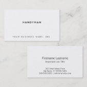 Heimwerker [schwarze Briefbeschwerer-Art] Visitenkarte (Vorne/Hinten)