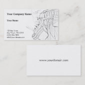 Heimwerker-Skizze im Schwarzweiss-Geschäft Visitenkarte (Vorne/Hinten)