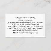 HEIMWERKER VISITENKARTE (Rückseite)