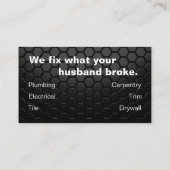 Heimwerker-Visitenkarte mit Fliesen-Hintergrund Visitenkarte (Rückseite)