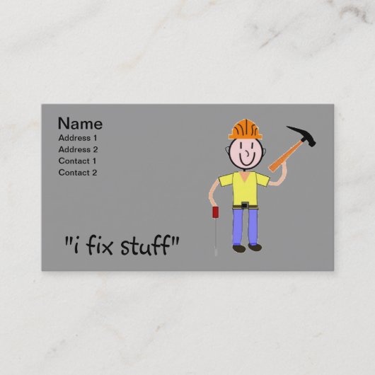 Heimwerker-Visitenkarten repariere ich Material Visitenkarte (Vorderseite)