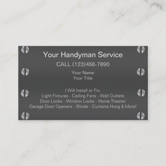 Heimwerker-Visitenkarten Visitenkarte (Vorderseite)