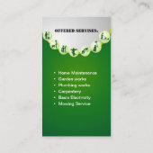 Heimwerkerdienstleistungen Visitenkarte (Rückseite)