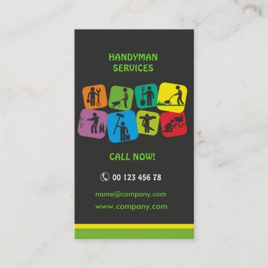 Heimwerkerdienstleistungen, Zuhausewartung Visitenkarte (Vorderseite)