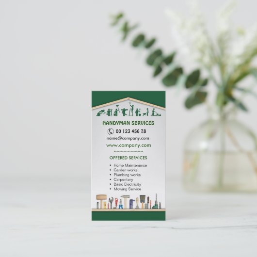 Heimwerkerdienstleistungen, Zuhausewartung Visitenkarte (Stehend Vorderseite)