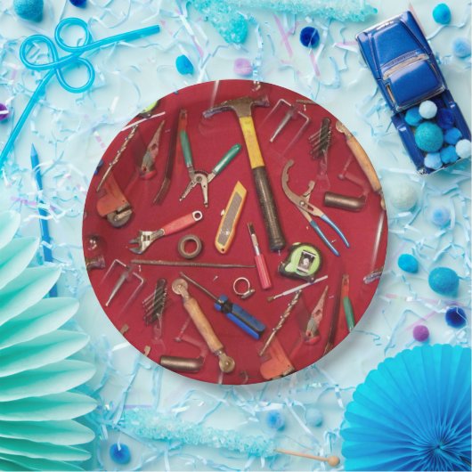 Heimwerkerwartung und Auftragnehmerhandwerkzeuge Pappteller (Party)